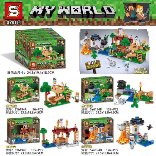 Bộ lắp ghép Thế giới Minecraft SY6194 496 mảnh, đồ chơi lắp ráp SY6194 My World cho bé trai 6 tuổi, giá tốt, tương thích LEGO®