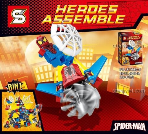 Đồ chơi xếp hình Người Nhện Biệt Đội Anh Hùng SY630-5, bộ lắp ghép Người Nhện cho con trai 6 tuổi, giá rẻ, chất lượng cao.