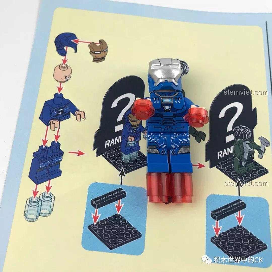 Bia tập bắn Hawkeye và Captain America đi kèm trong bộ đồ chơi SY 7016.