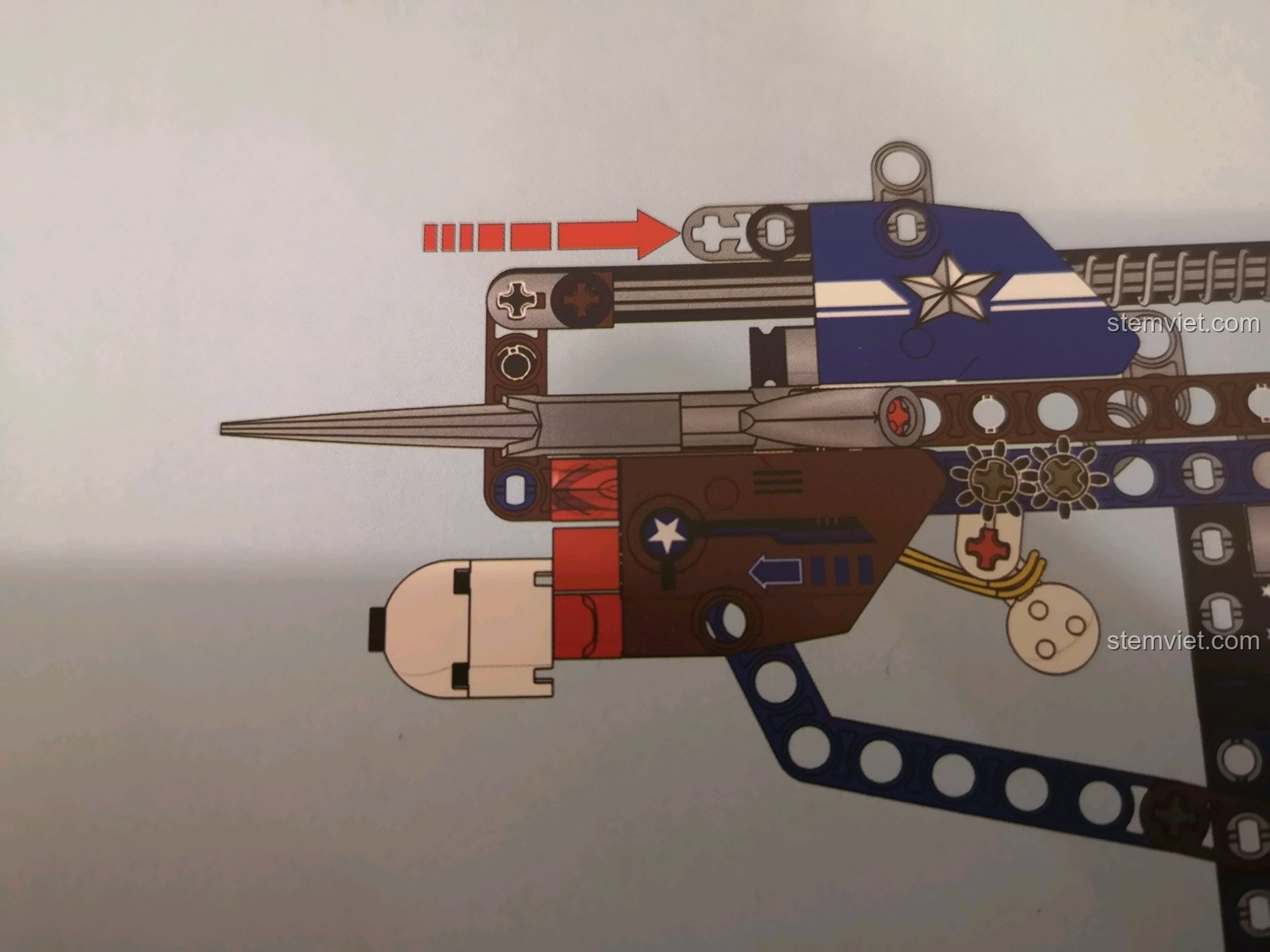 So sánh chi tiết trên hộp và trong sách hướng dẫn của súng SY 7018C.