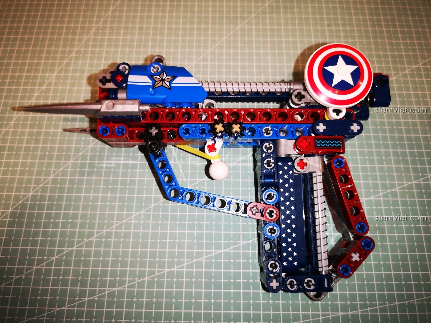 So sánh chi tiết trên hộp và trong sách hướng dẫn của súng SY 7018C.