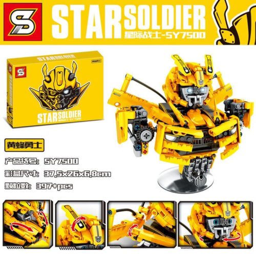 Bộ đồ chơi Mô hình Bumblebee SY7500, Tượng bán thân Bumblebee Chiến Binh Ong, đồ chơi lắp ráp Robot Bumblebee cho bé trai 8 tuổi, giá rẻ, chất lượng cao