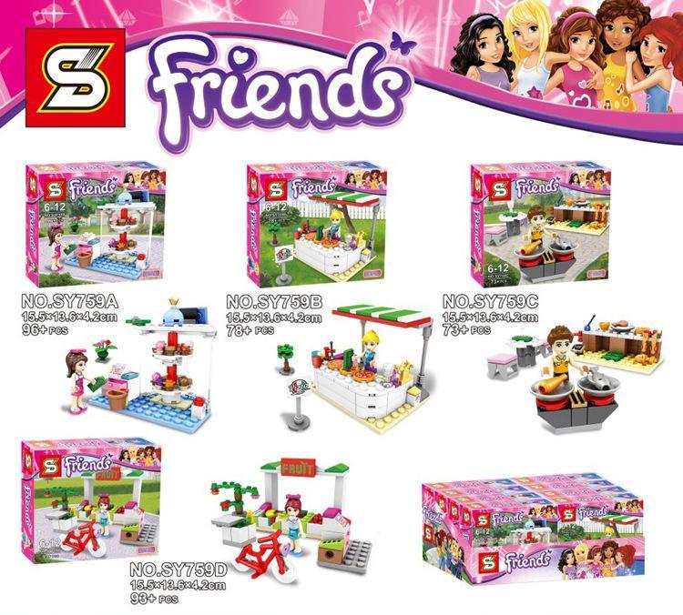 Bộ lắp ghép Cửa hàng ăn vặt SY759C Friends, đồ chơi mô hình Tiệm bánh ngọt SY giá rẻ cho bé gái 6 tuổi, bộ đồ chơi SY759C chất lượng cao.