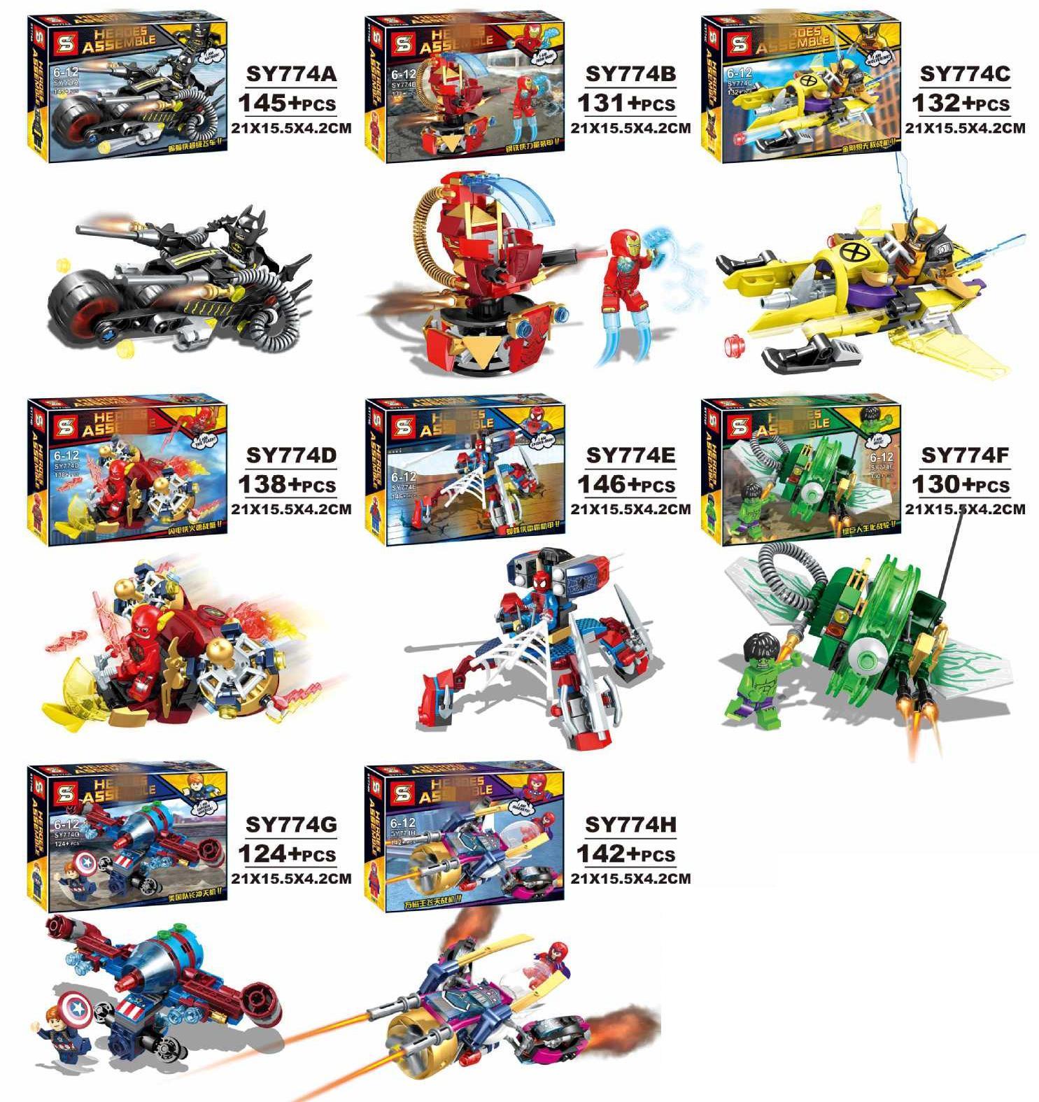 SY774C Đồ chơi Người Sói, SY774 Bộ lắp ghép Người Nhện. Mô hình Người Sói SY774C với máy bay chiến đấu, bộ xếp hình siêu anh hùng cho bé trai 6 tuổi, giá tiết kiệm.
