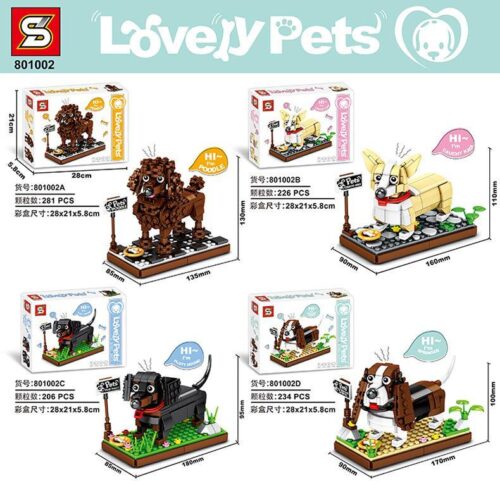 SY 801002A Chó Poodle bộ đồ chơi lắp ghép