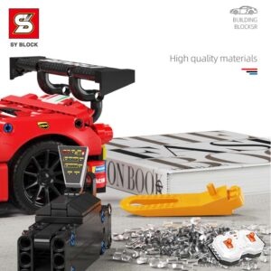 Hộp sản phẩm Bộ lắp ráp Xe đua Ferrari 488 GTE SY 8613-1 tỉ lệ 1:14, 1206 chi tiết, có điều khiển từ xa, món quà đáng tiền cho bé trai 6 tuổi.