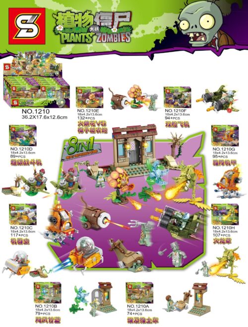 Bộ lắp ráp Plants vs. Zombies SY Block 1210, đồ chơi mô hình JIAZHI chất lượng cao, phù hợp bé trai 6 tuổi, giá tốt.