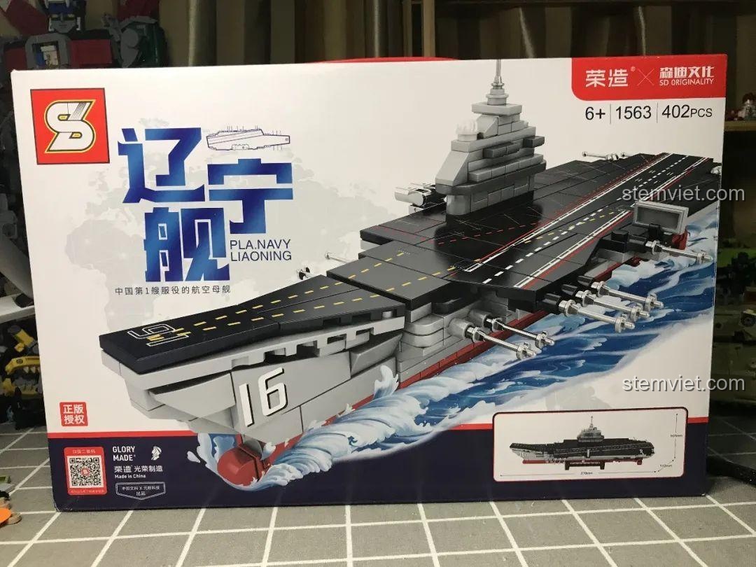 Mô hình Tàu Sân Bay Liêu Ninh SY Block 1563 đã lắp ráp hoàn chỉnh, chi tiết sắc nét, biểu tượng sức mạnh hải quân.