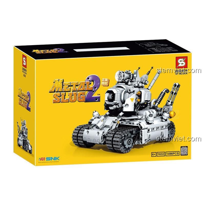 Bộ nâng cấp điều khiển từ xa SY Block 1632-1 cho xe tăng Metal Slug 2, bao gồm động cơ, pin, đèn led.
