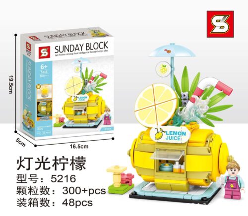 Bộ lắp ghép Quầy nước chanh SY 5216 Quầy nước chanh với đèn LED, thiết kế độc đáo, 300 chi tiết, phù hợp bé gái 6 tuổi, giá tốt.