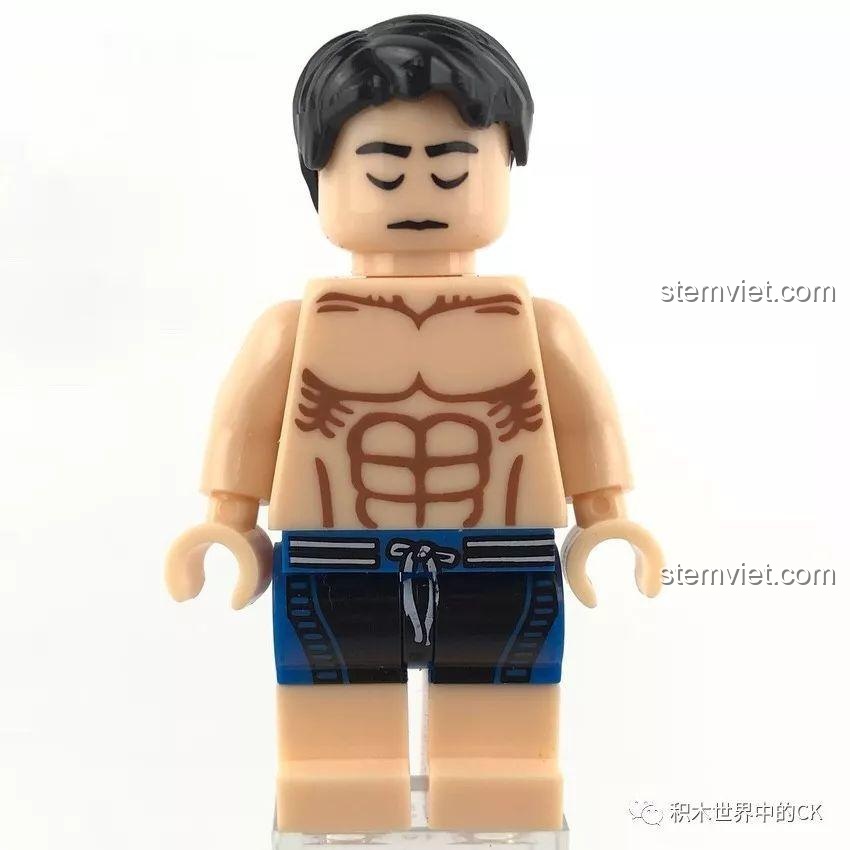 Phụ kiện đa dạng của bộ lắp ghép SY SD9606 Phòng thí nghiệm sinh hóa cảnh sát tương lai, bao gồm ống nghiệm, bình thí nghiệm, kính hiển vi, máy ảnh.