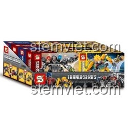 Thùng trưng bày các bộ lắp ráp robot biến hình SY SY1275 giá rẻ, phù hợp làm quà tặng cho bé.