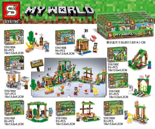 Bộ lắp ghép Công viên giải trí Minecraft SY SY6190, đồ chơi xếp hình sáng tạo cho bé trai 6 tuổi, giá rẻ.