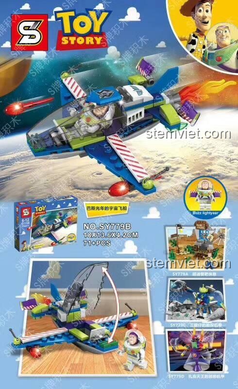 Chi tiết bộ lắp ráp Tàu Vũ Trụ của Buzz Lightyear SY779B từ phim Toy Story, đồ chơi mô hình SY cho bé trai.