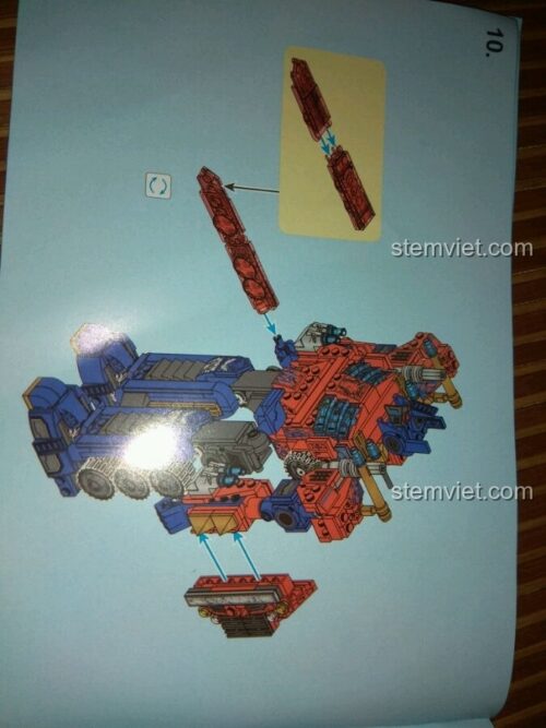 Sách hướng dẫn và decal dán chi tiết của đồ chơi lắp ráp SY951 Optimus Prime.