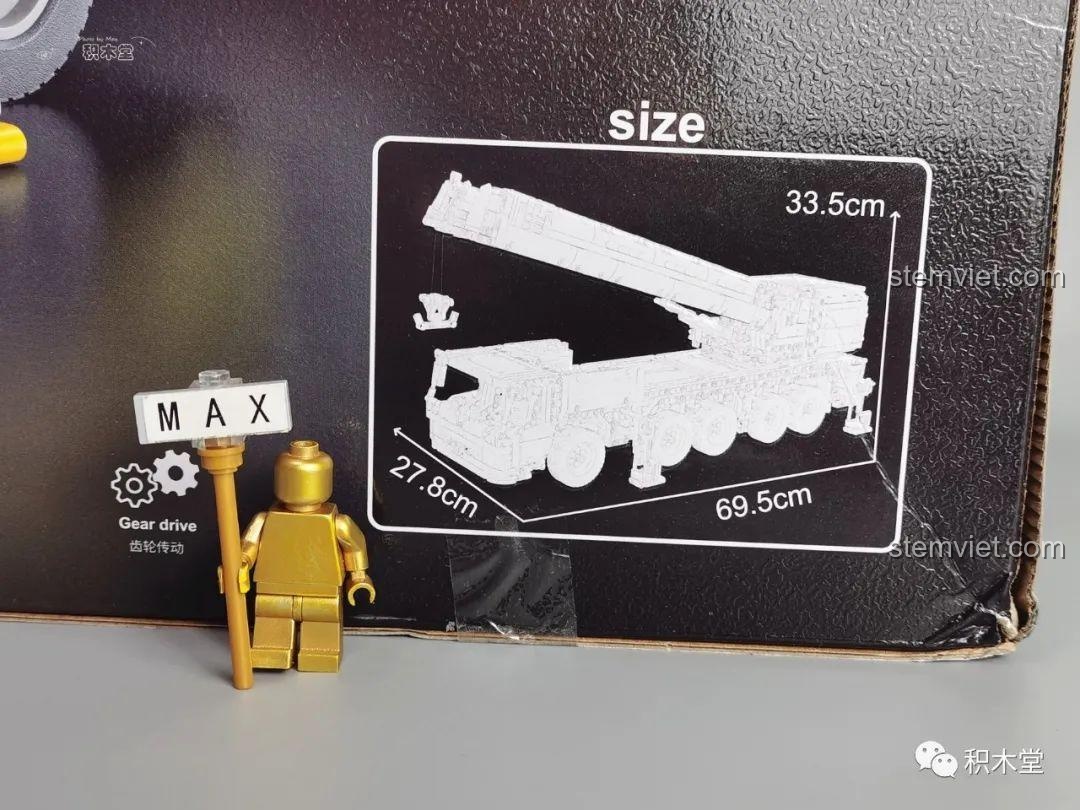 Đồ chơi mô hình Cần Cẩu Bánh Lốp Taigaole T4004, tấm dán decal chi tiết cho mô hình xe cẩu