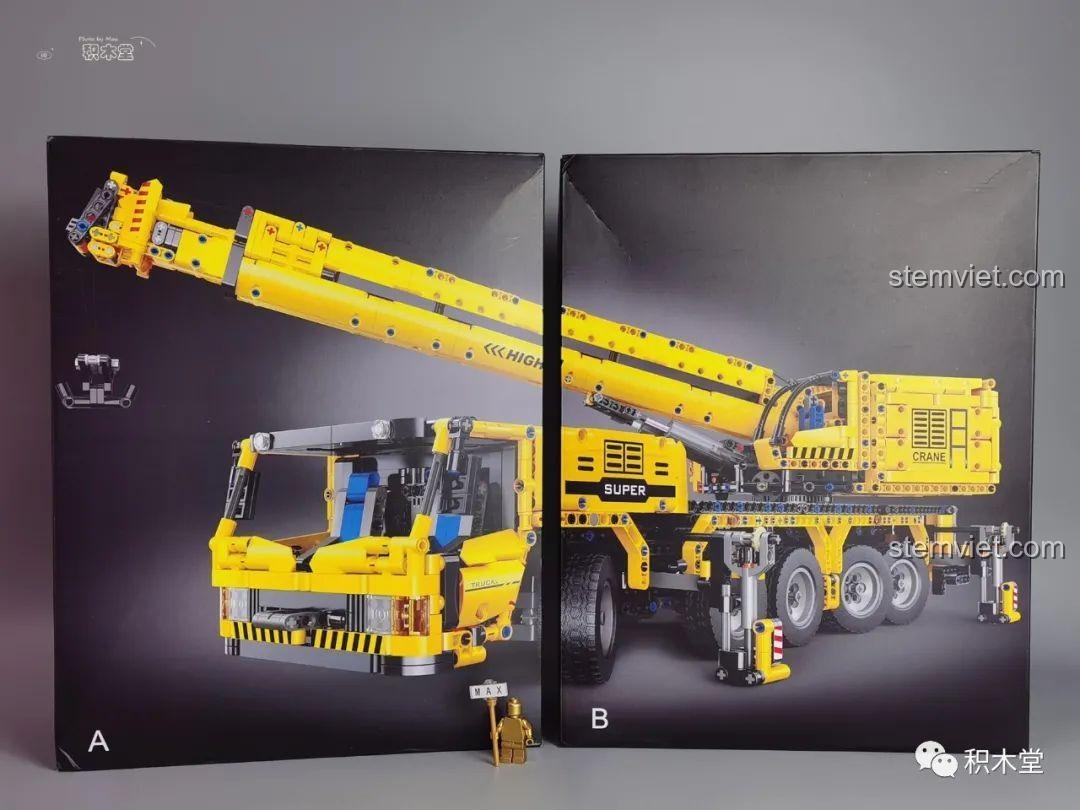 Bộ lắp ráp Xe Cẩu Bánh Lốp Taigaole T4004, mô hình động cơ V6 với piston chuyển động