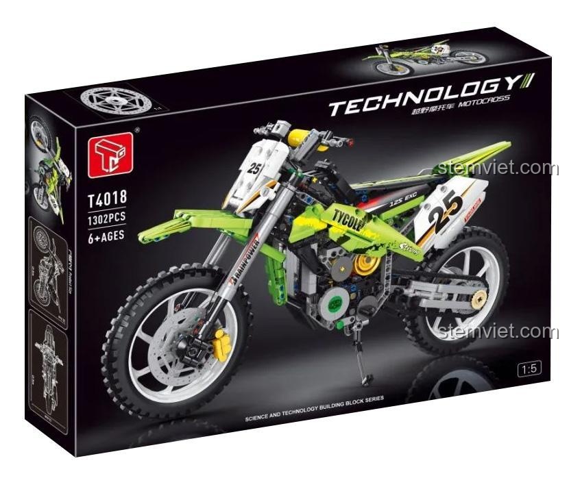 Hộp đồ chơi lắp ráp Taigaole T4018 Xe mô tô vượt địa hình, 1302 mảnh ghép, chất lượng cao, món quà đáng tiền cho bé trai.