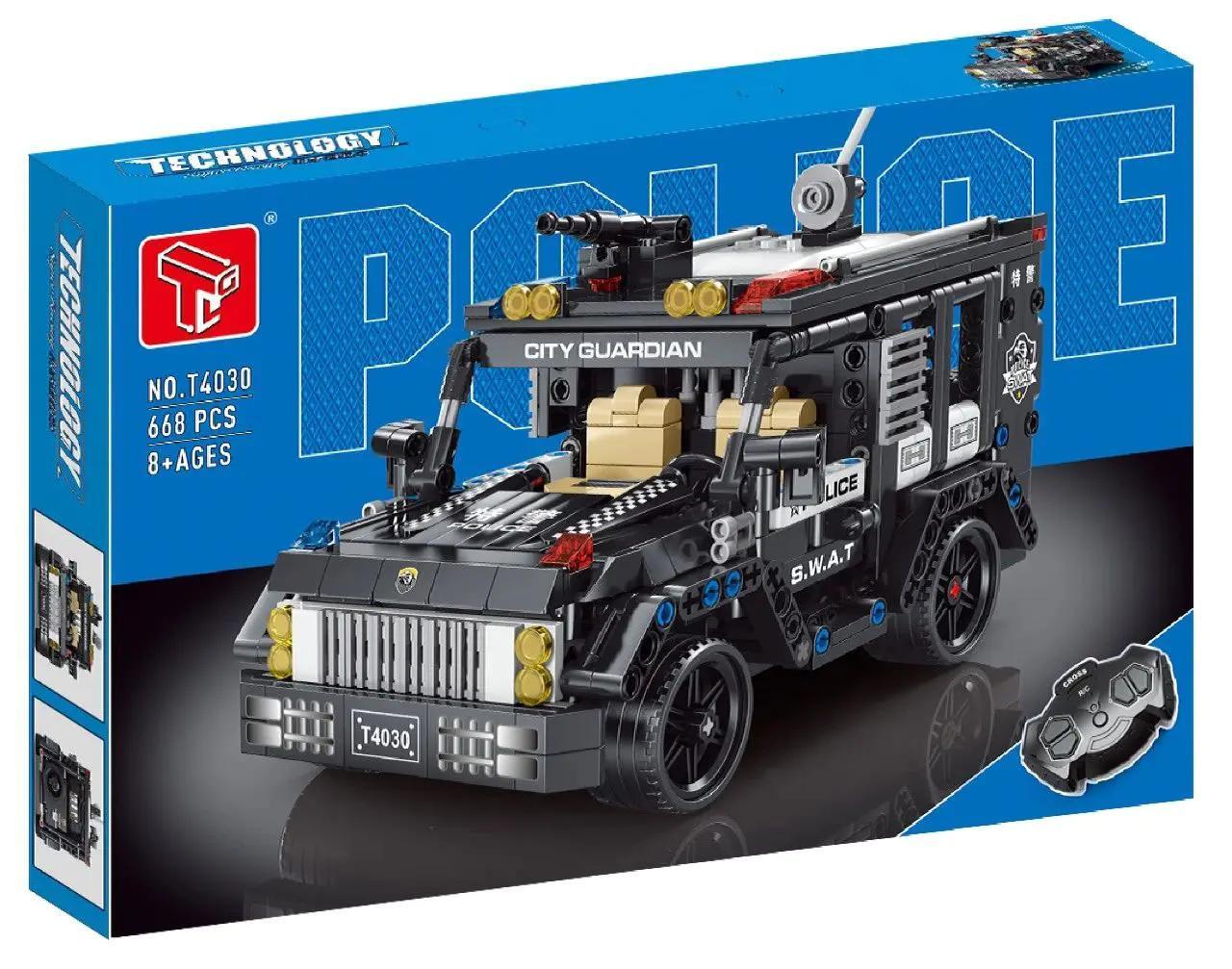 Hộp bộ đồ chơi Xe Cảnh Sát Đặc Nhiệm T4030 668 mảnh, điều khiển từ xa, có đèn LED, phù hợp cho bé trai 8 tuổi