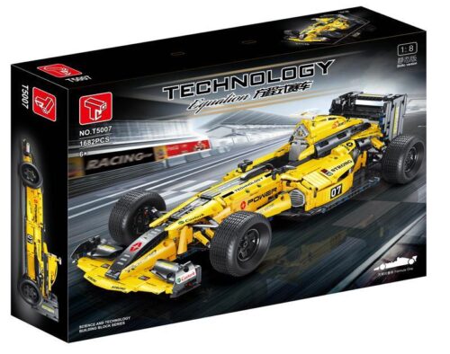 Hộp bộ lắp ráp Taigaole T5007 Xe Đua F1 tỉ lệ 1:8, 1682 mảnh ghép, màu vàng, dành cho bé trai 6+ tuổi, giá tốt.