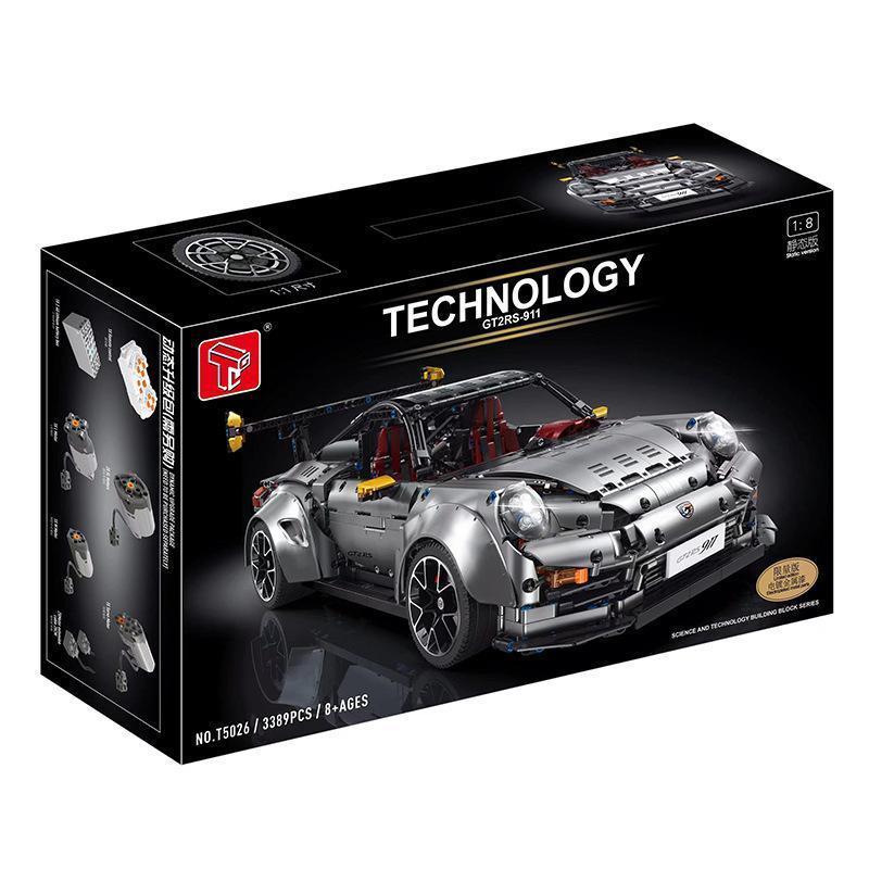Bộ lắp ghép Porsche 911 GT2 RS Taigaole T5026A tỉ lệ 1:8 màu bạc, đồ chơi mô hình siêu xe điều khiển từ xa dành cho bé trai 8 tuổi, chất lượng cao giá tốt.
