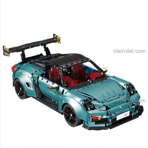 Đồ chơi lắp ráp Taigaole T5026B Xe đua Porsche 911 GT2 RS, mô hình xe thể thao có nâng hạ gầm, mở cửa tự động, màu xanh dương điện phân, quà tặng bé trai 8 tuổi.