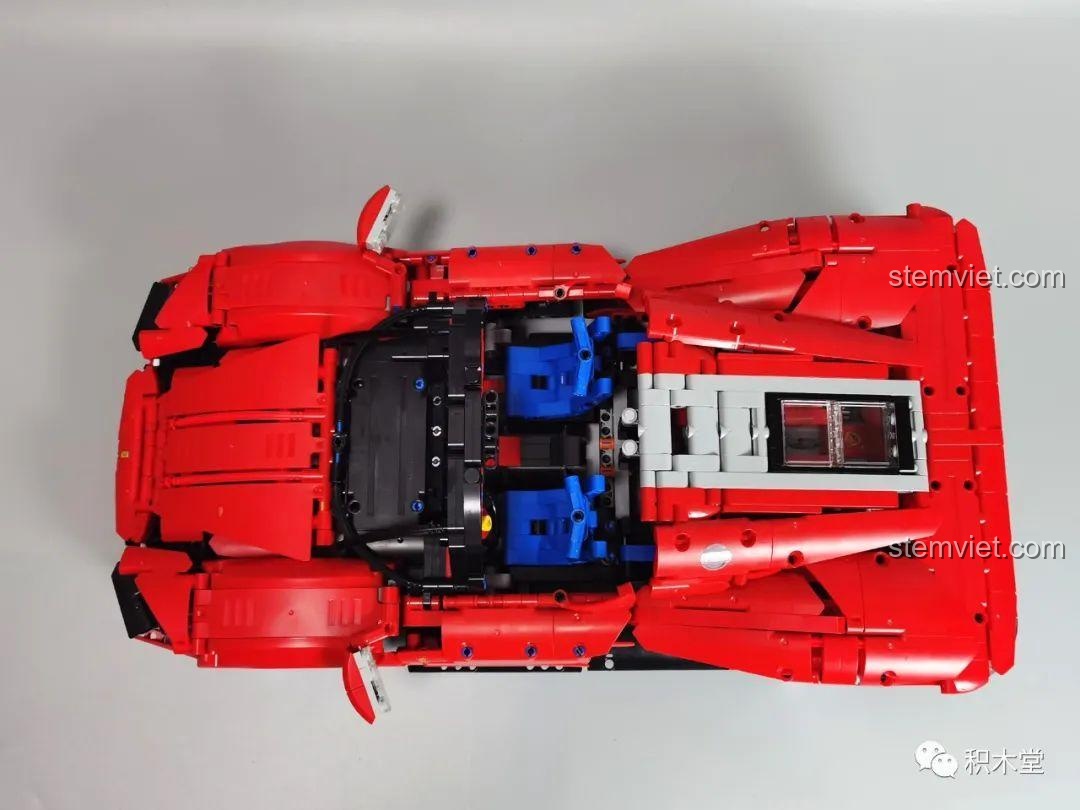 Gầm xe mô hình Ferrari Daytona SP3 5032, hiển thị không gian nâng cấp RC, 5032 Mô hình Ferrari Daytona SP3, đồ chơi lắp ghép cho bé trai 8 tuổi.