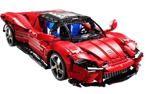 Bộ lắp ráp Ferrari Daytona SP3, đồ chơi mô hình Taigaole T5032, siêu xe thể thao màu đỏ đen, phù hợp bé trai 8 tuổi, giá tốt.