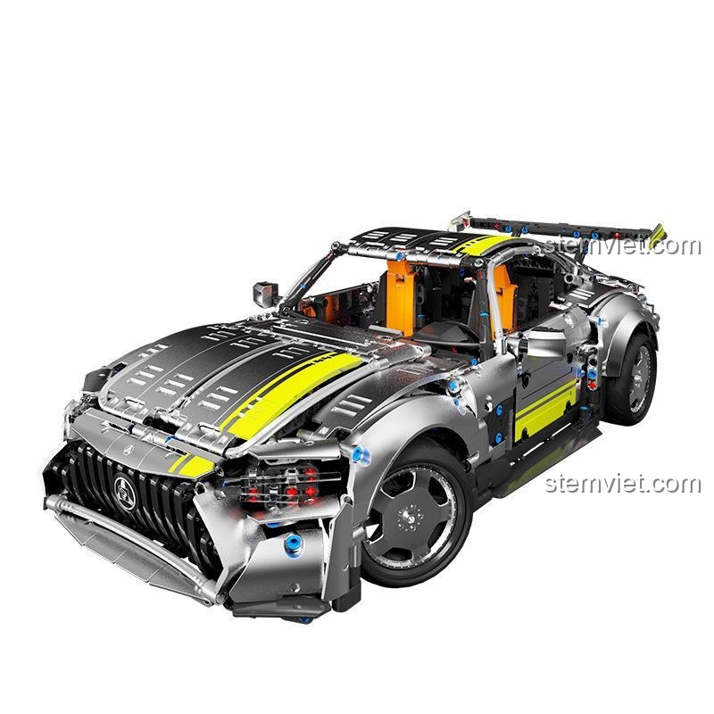 Bộ lắp ráp Mercedes AMG GT màu xanh lá, đồ chơi mô hình siêu xe Taigaole T5019, phù hợp con trai 14 tuổi, giá tốt.