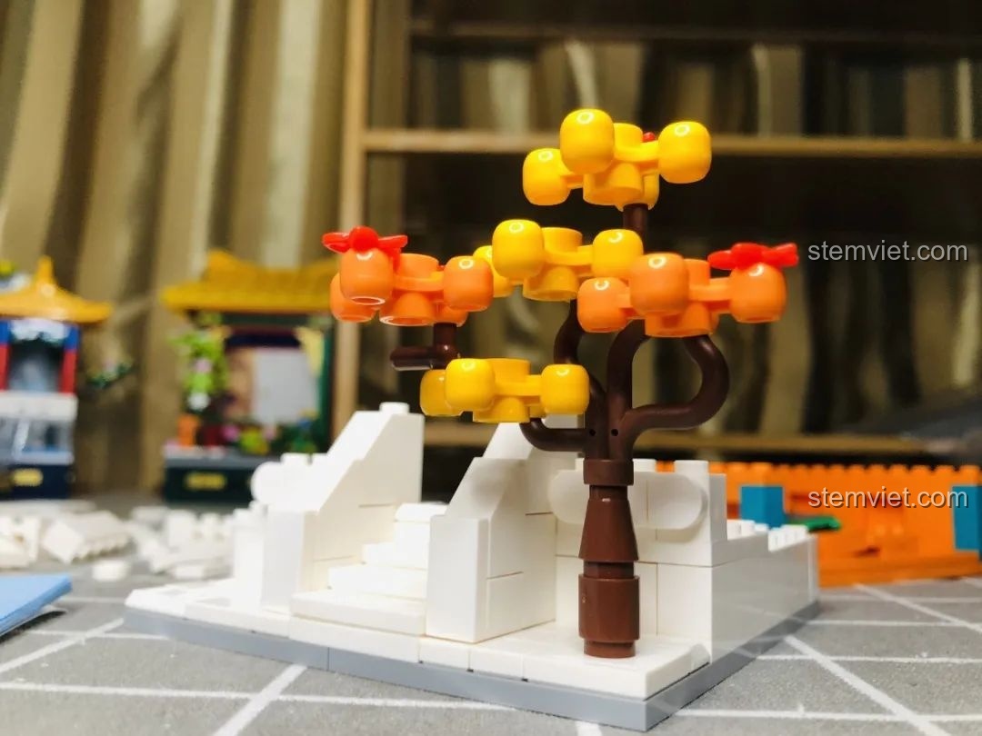 Cận cảnh tán lá cây mùa thu của Wekki 506004 Cảnh Thu với màu vàng cam rực rỡ.