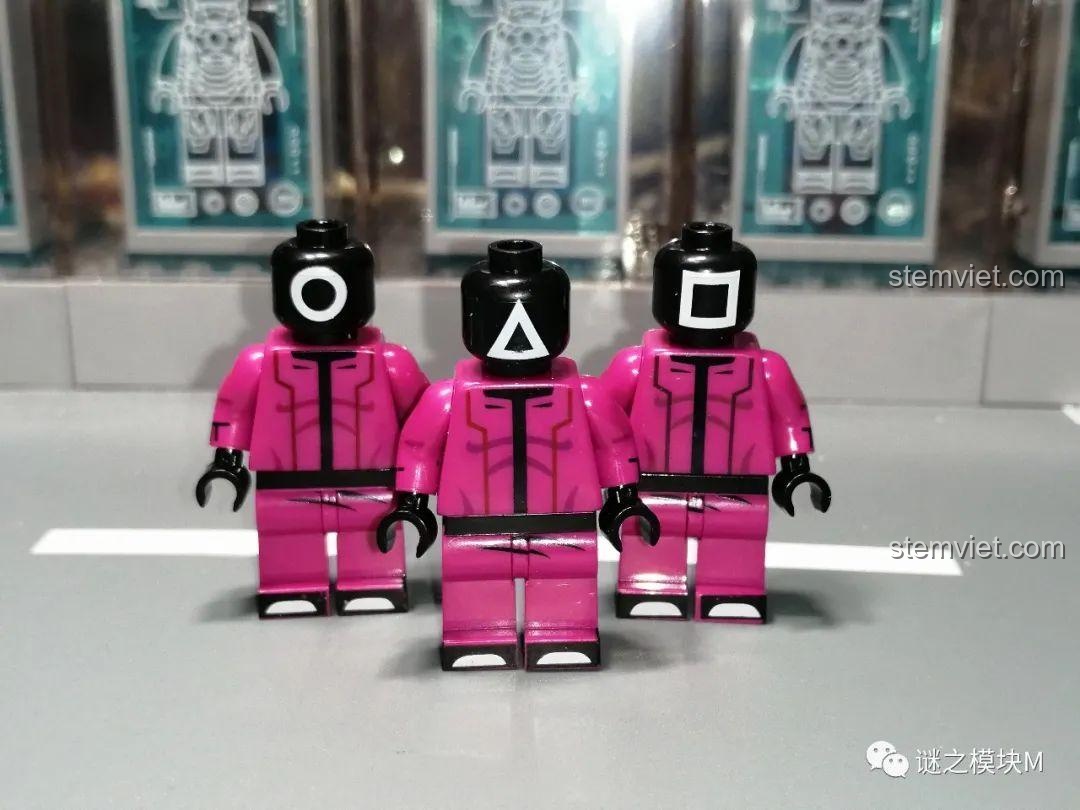 Tất cả các nhân vật trong bộ minifigure Squid Game KF6149 của Kopf.