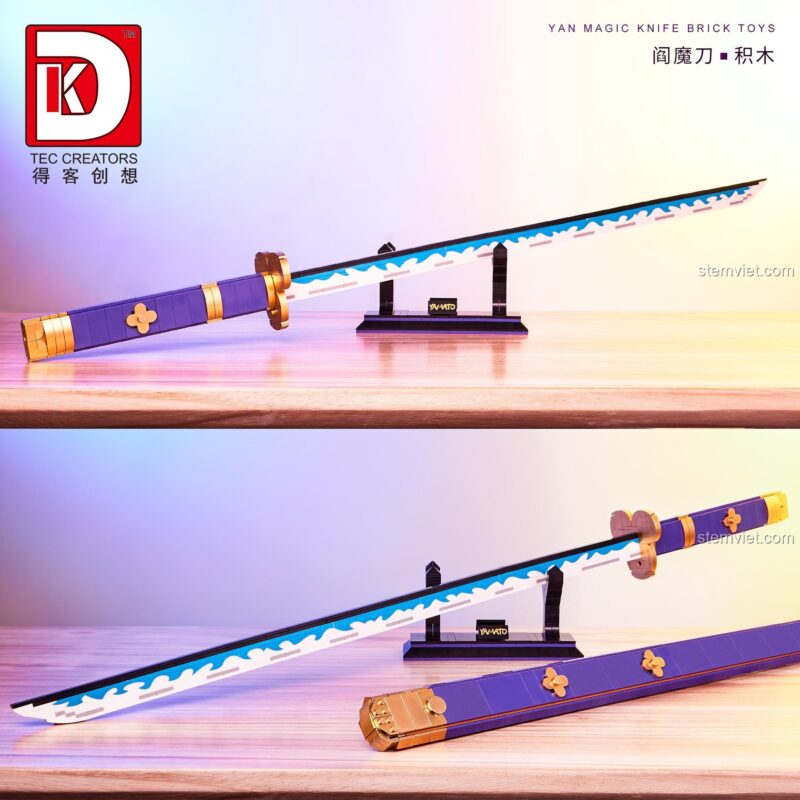 TEC Creators 1502 Mô hình kiếm Enma, bộ lắp ghép Thanh kiếm Enma của Zoro, trưng bày trên giá đỡ, đồ chơi cho bé trai 6 tuổi.