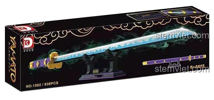 Đồ chơi lắp ráp Kiếm Enma TEC Creators 1502, mô hình kiếm Enma của Zoro, hộp sau sản phẩm, phù hợp bé trai 6 tuổi.