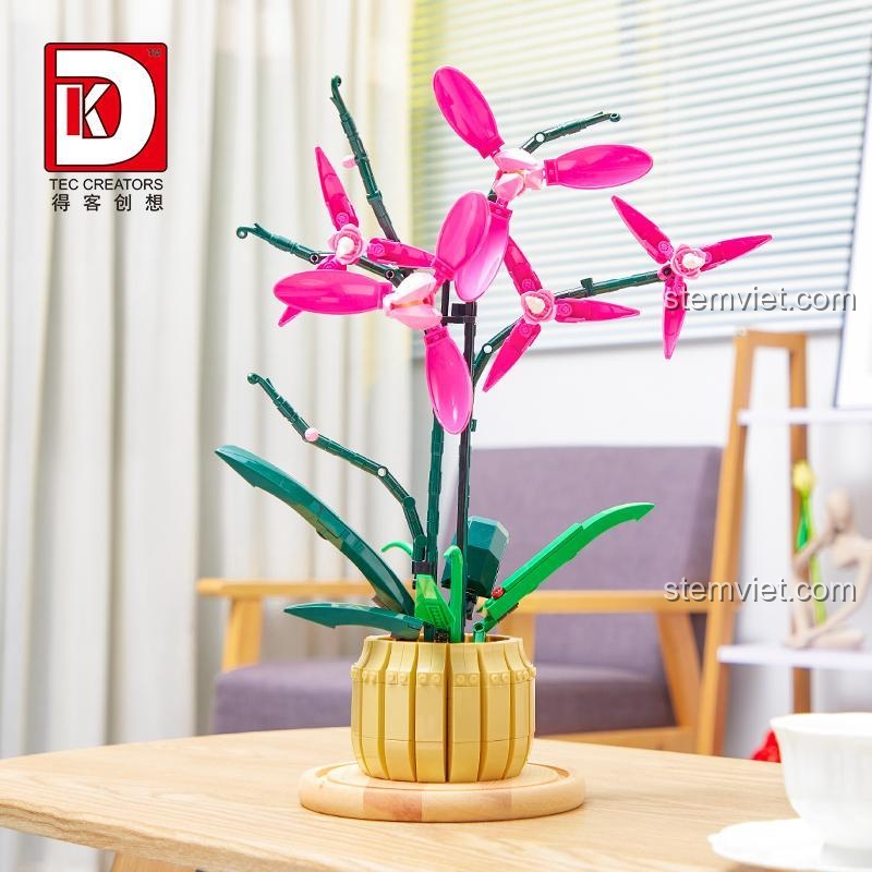 Mô hình Lan Hồ Điệp Hồng TEC Creators 3009 trang trí phòng, bộ lắp ghép Lan Hồ Điệp Trang Trí, món quà ý nghĩa cho con gái 8 tuổi.