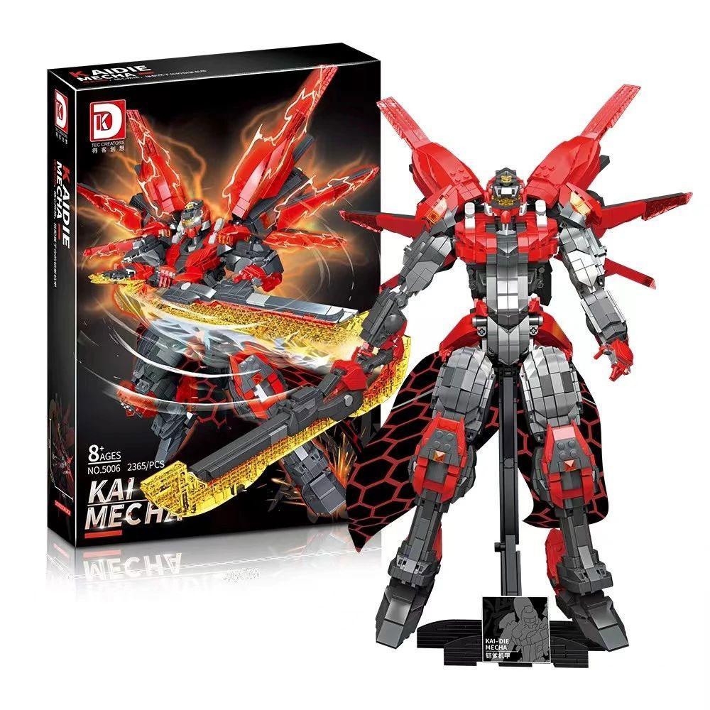 Ảnh hộp và mô hình hoàn thiện của bộ lắp ghép Robot Mecha Khải Tec Creators 5006, một đồ chơi mô hình ấn tượng cho bé trai 8 tuổi.
