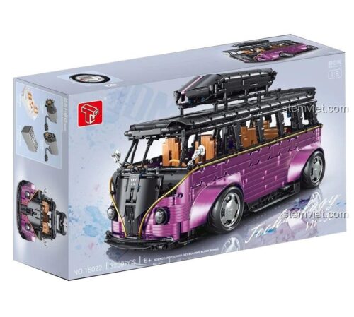 Hộp đồ chơi lắp ghép xe bus cổ điển VW TGL T5022B với 3299 chi tiết, tỉ lệ 1:8.