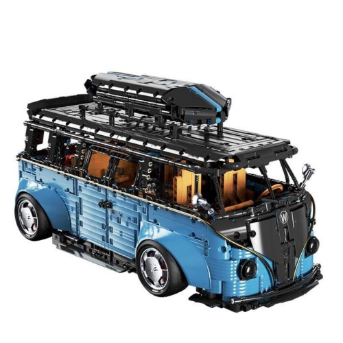 Mô hình lắp ráp xe buýt Volkswagen T1 TGL T5022B màu xanh dương, tỉ lệ 1:8, dành cho bé trai 14 tuổi.
