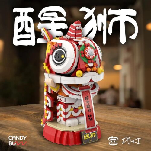Mô hình Sư tử đầu đội lân DOKI - 860966 của 芝士糖豆, 1400 chi tiết, phong cách Trung Hoa, đồ chơi sáng tạo cho bé trai 12 tuổi