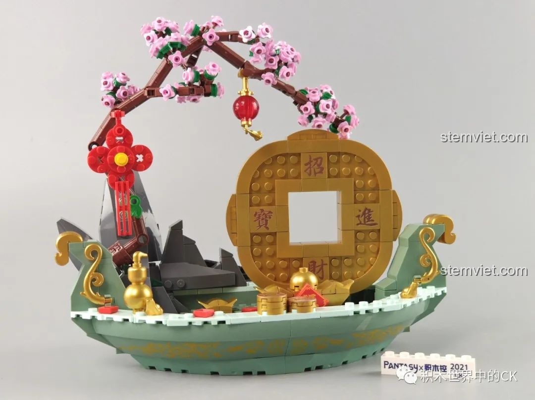 Góc nhìn tổng thể của mô hình Bồn Tụ Bảo Phú Quý Pantasy 18003, các chi tiết được sắp xếp hài hòa.