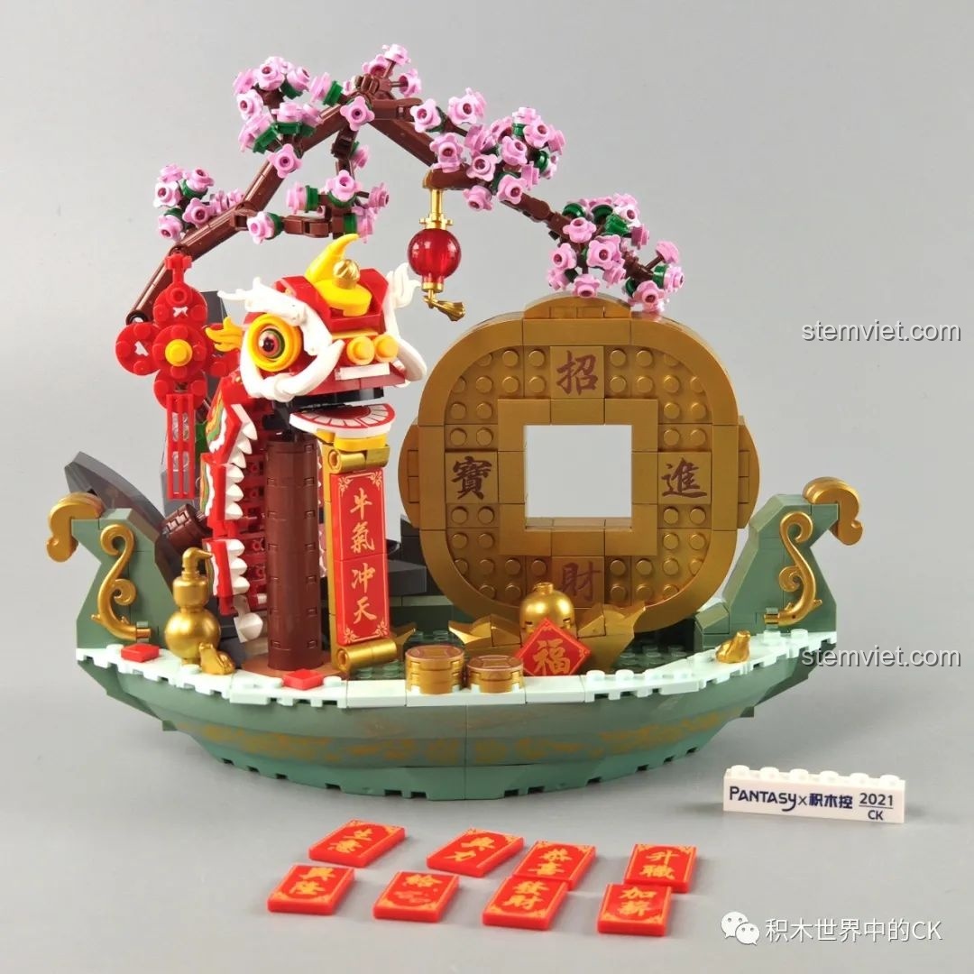 Góc nhìn từ trên cao của mô hình Bồn Tụ Bảo Phú Quý Pantasy 18003, thể hiện sự phong phú của chi tiết.