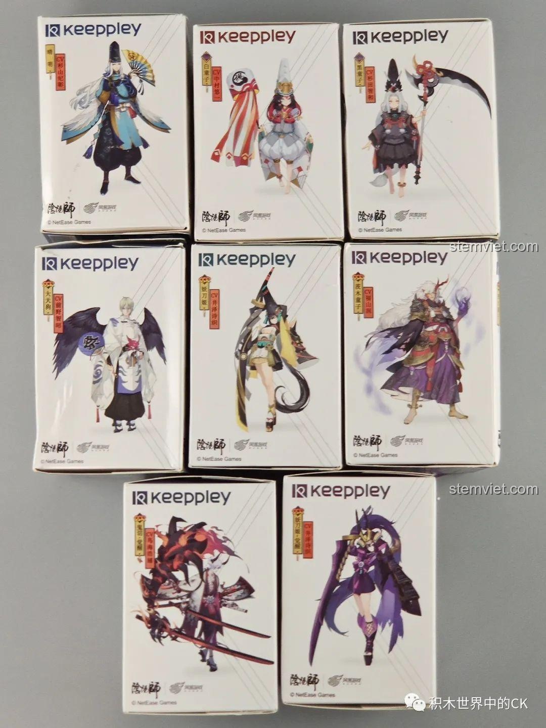 Thiết kế cạnh hộp Keeppley Âm Dương Sư với artwork nhân vật gốc trong game, tăng giá trị sưu tầm.