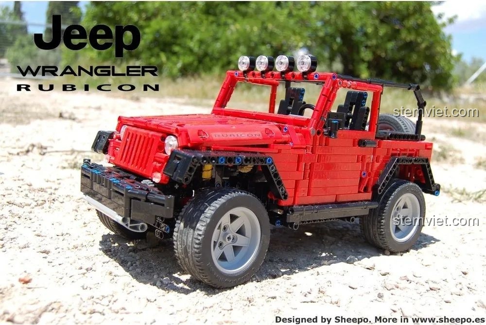Thiết kế gốc MOC Jeep Wrangler Rubicon của nhà thiết kế Sheepo, nguồn cảm hứng cho bộ Mould King 13124D.