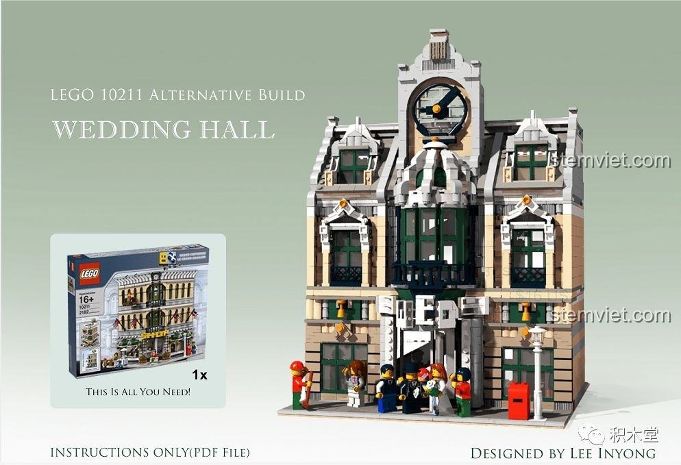 Thiết kế gốc của Tòa nhà phong cách Châu Âu, nguồn cảm hứng cho bộ lắp ghép Zhe Gao QL0922.