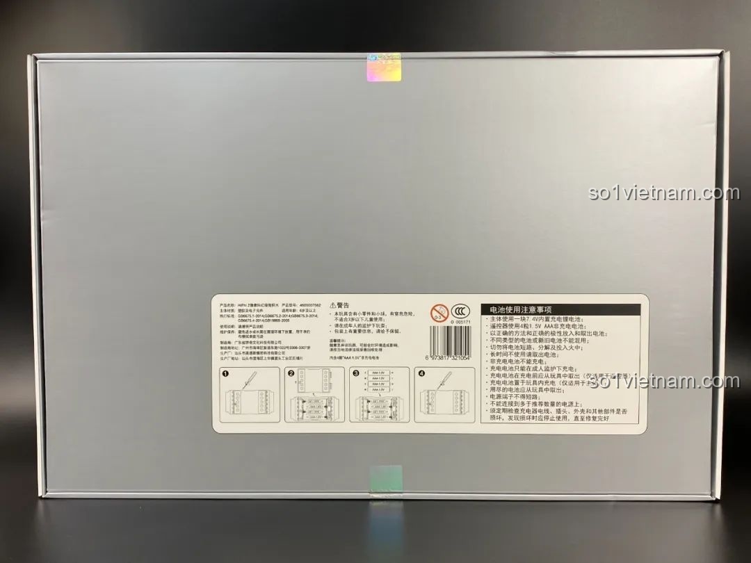 Thông tin chi tiết trên hộp bộ lắp ráp xe HiPhi Z Pixel Sci-Fi Car Model của Pantasy