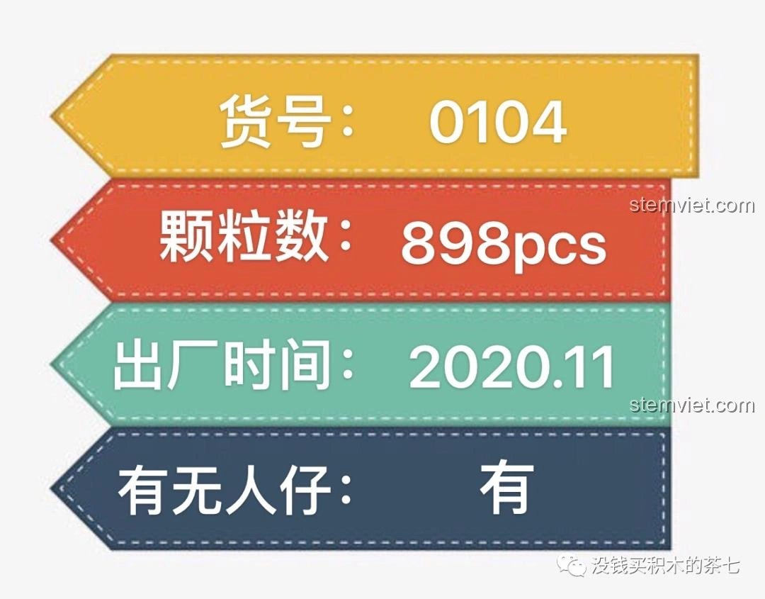 Thông tin chi tiết bộ lắp ráp Jiazhi 0104 Xe Tăng Leopard 2A7+ với 898 mảnh ghép và 4 minifigures, ra mắt 2020.