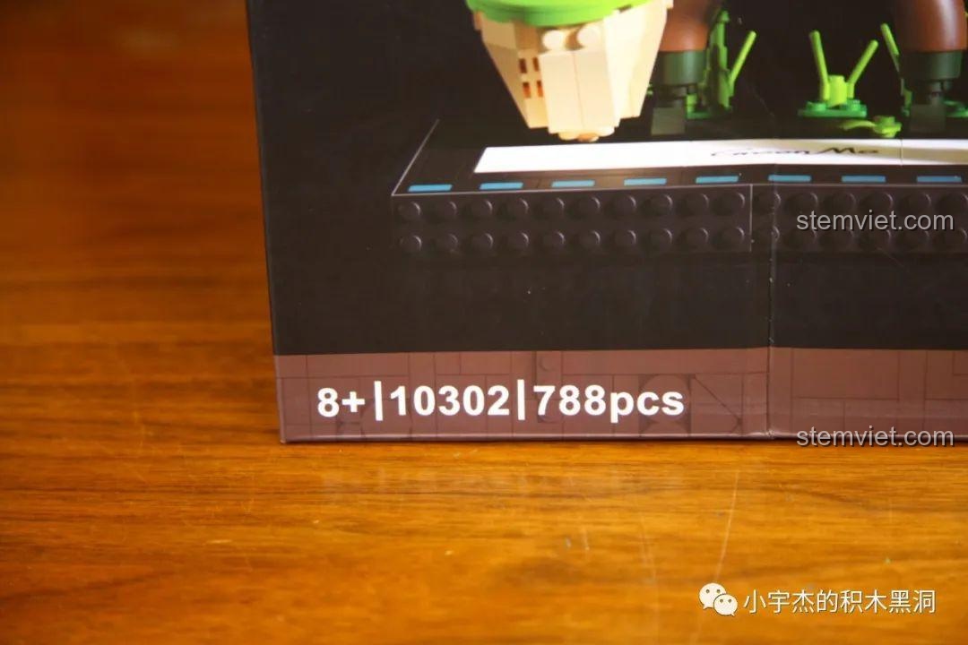 Thông tin độ tuổi khuyến nghị 8+, mã số 10302 và số chi tiết 788pcs trên hộp bộ lắp ráp Teemo.