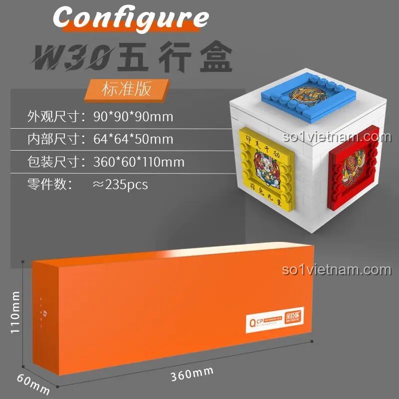 Bộ đồ chơi Tingyi W30 Hộp Cơ Chế Ngũ Hành kích thước