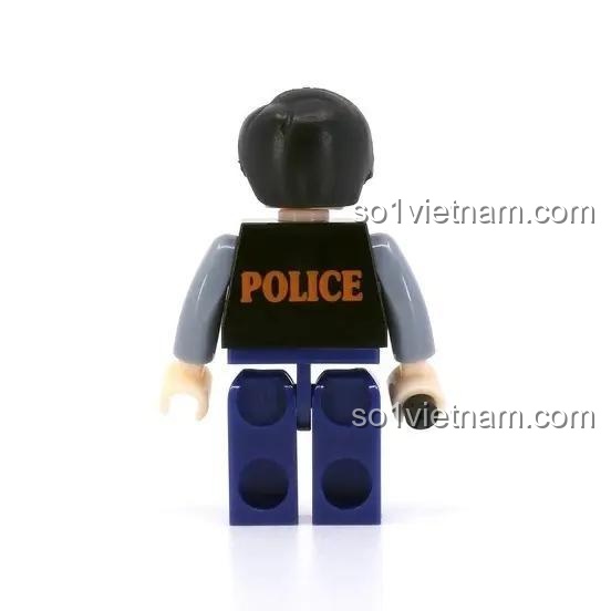 Mặt lưng minifigure Tiny ATBFS009 Trương Đại Dũng với chữ POLICE, figure cảnh sát chất lượng cao