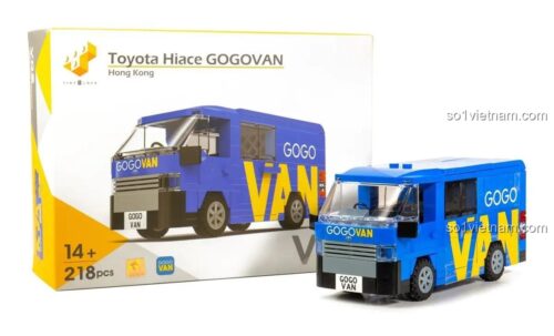 bộ đồ chơi Xe Toyota Hiace GOGOVAN, mô hình xe tải GOGOVAN màu xanh dương, thiết kế chân thực, cho thanh niên 14 tuổi, giá tốt