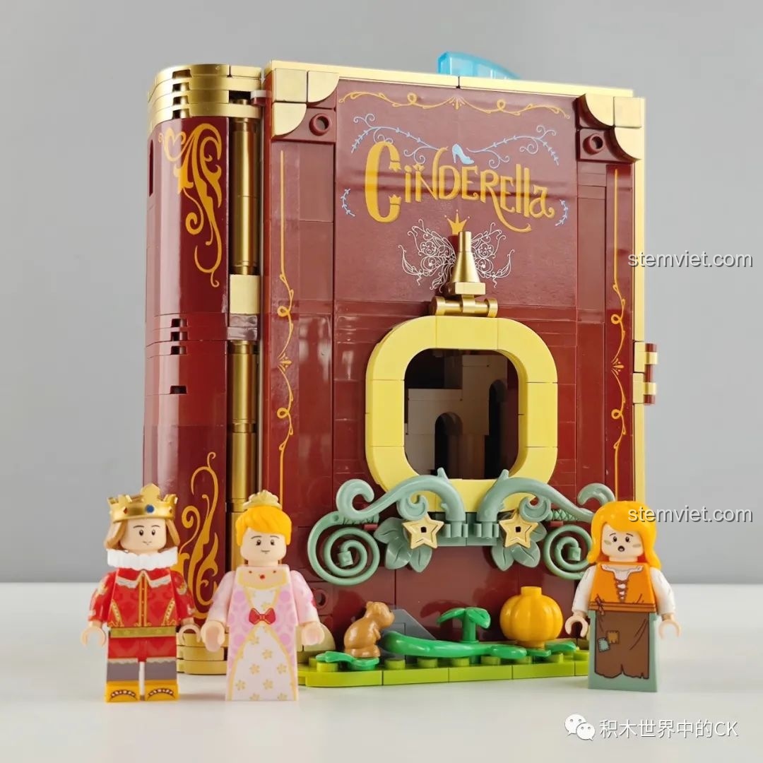 Mô hình sách cổ tích Lọ Lem Wekki 506174 hoàn chỉnh, nhìn từ phía trước với các chi tiết trang trí.